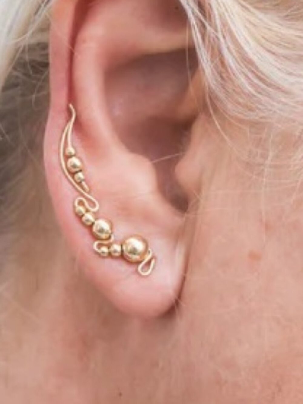 L'HARMONIE Creative Jewelry Earring Slides Ear Slide Sterling & Gold mixed